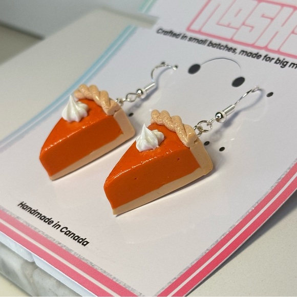 Chunky Pumpkin Pie(Smooth) - Handmade Earrings - Picture 7 of 7